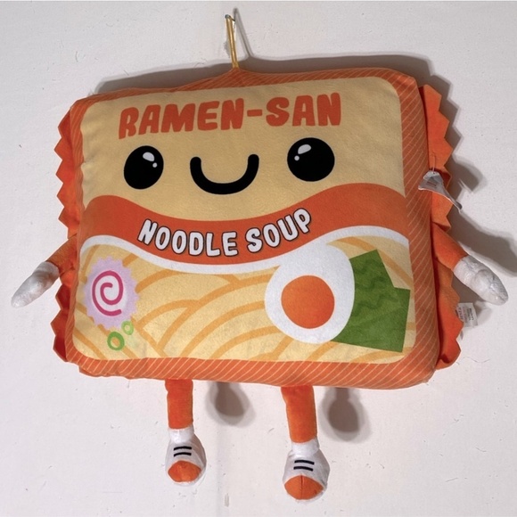 Fiesta Plush Orange Ramen San Noodle Soup Plush Stuffy Pillow - Picture 1 of 16